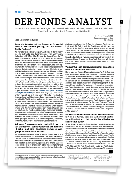 Cover: Der Fonds Analyst Interview mit 10xDNA
